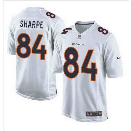 Nike Broncos #84 Shannon Sharpe White Mens Stitched NFL Game Event Jersey